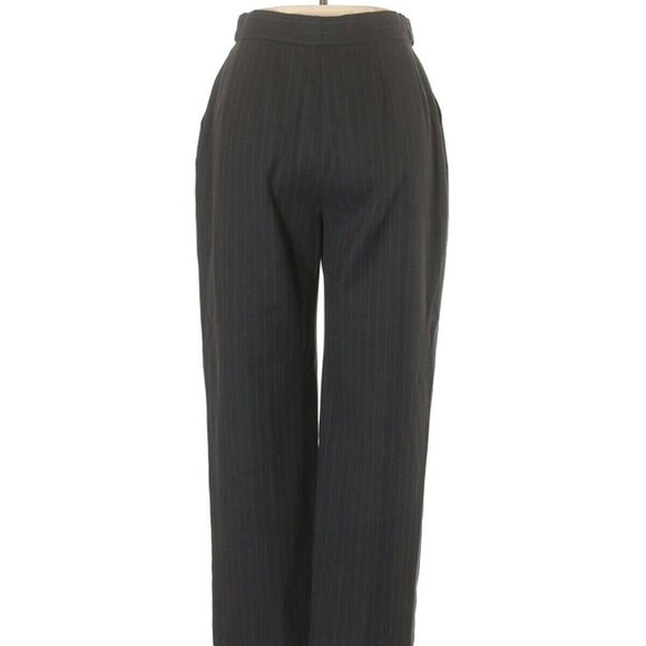 High-waist Pinstripe Giorgio Armani Wool Pants VTG Black Navy Trouser Suit